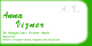 anna vizner business card